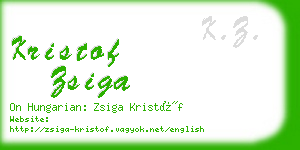 kristof zsiga business card